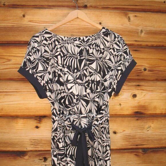 NWOT Black Cream Tie Back Dress - Picture 7 of 8